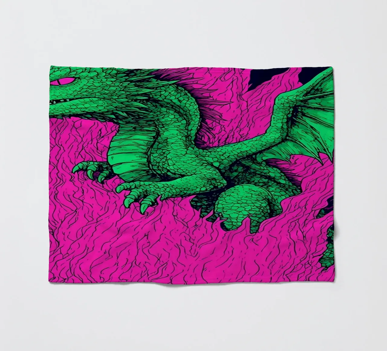 Drago in fiamme - Pop Art coperta in pile da ColorCrash Gallery