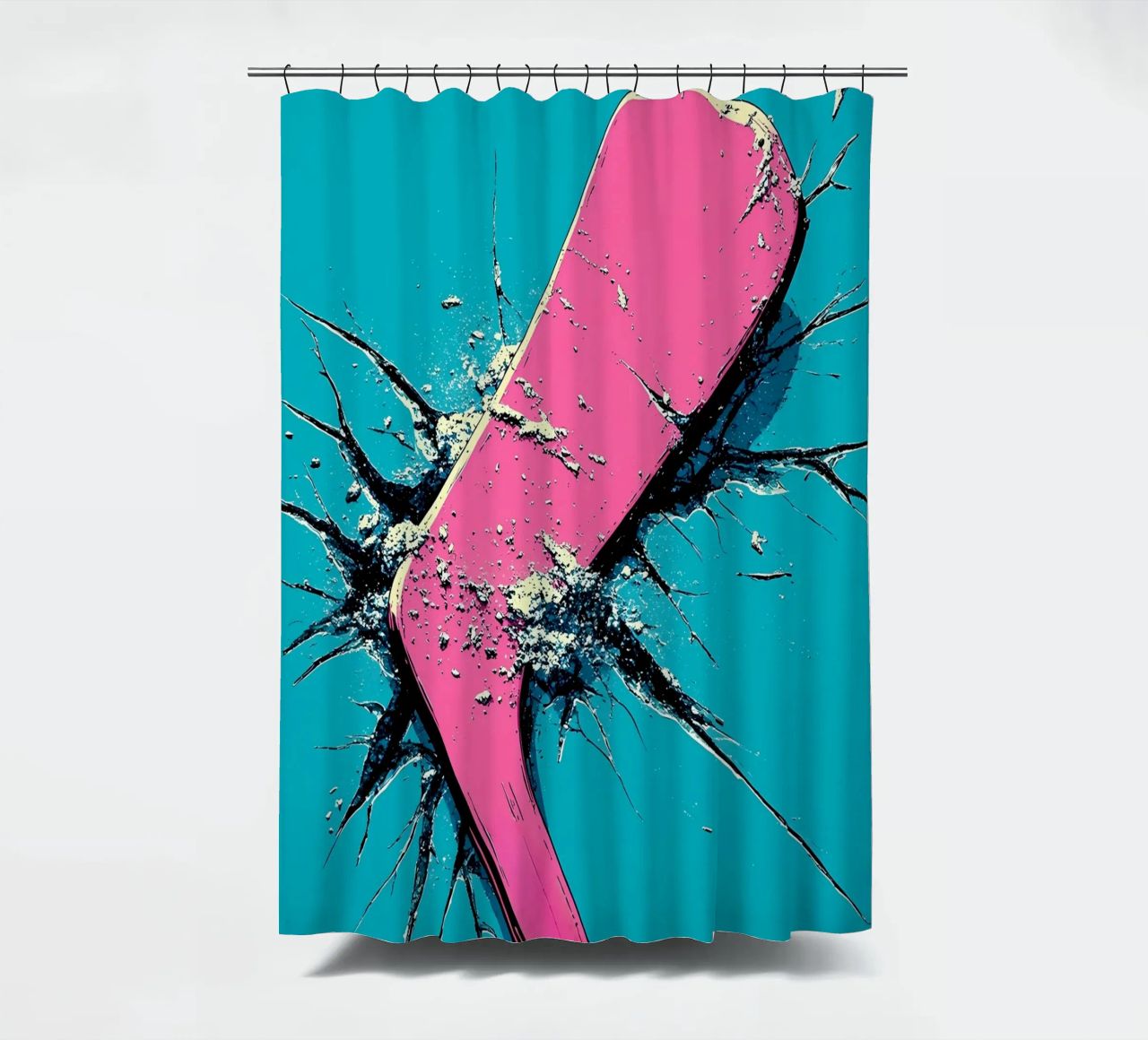 Hockeyschläger - Pop Art Duschvorhang von ColorCrash Gallery