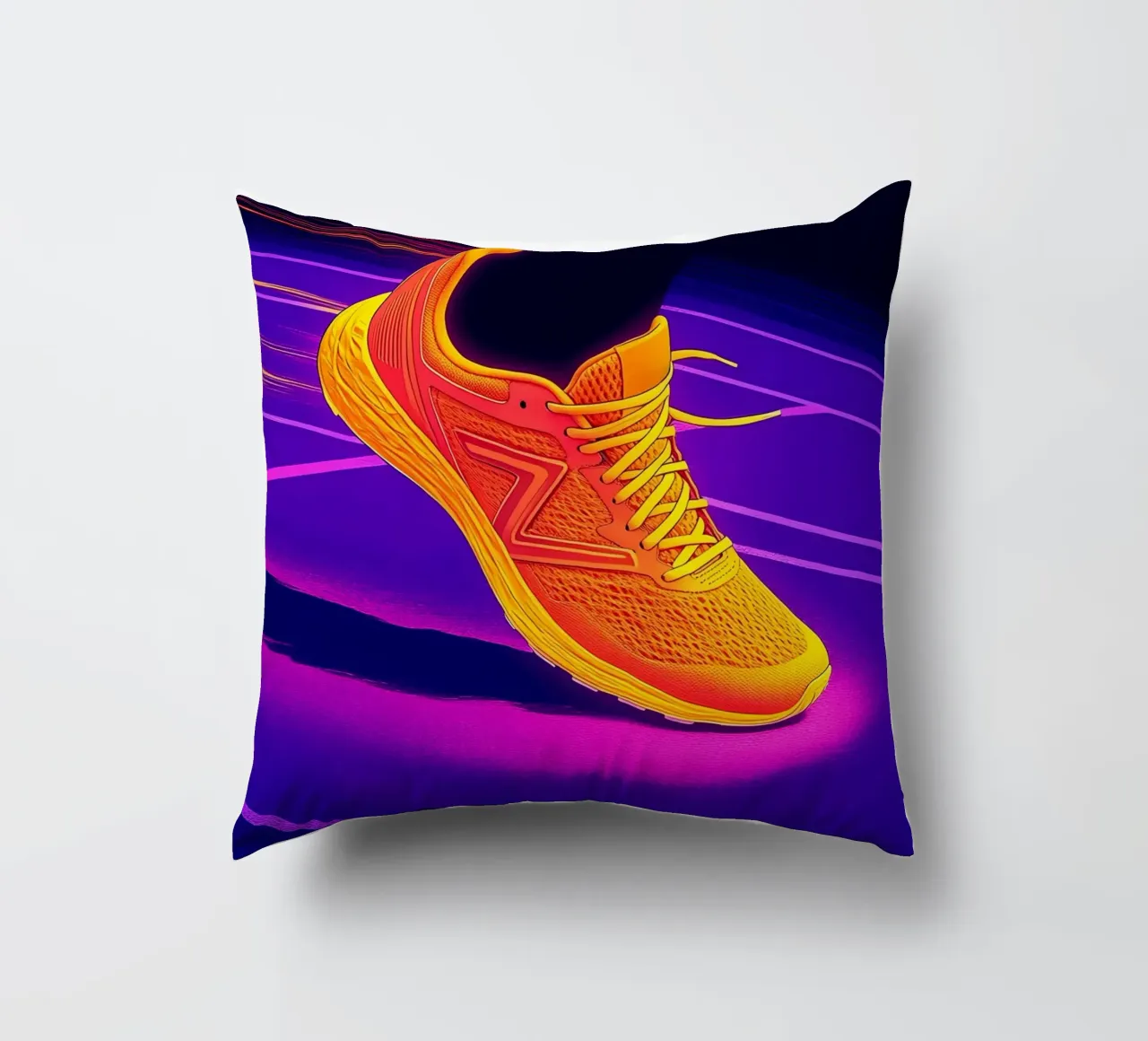 Sneaker Running - Pop Art cuscino da ColorCrash Gallery