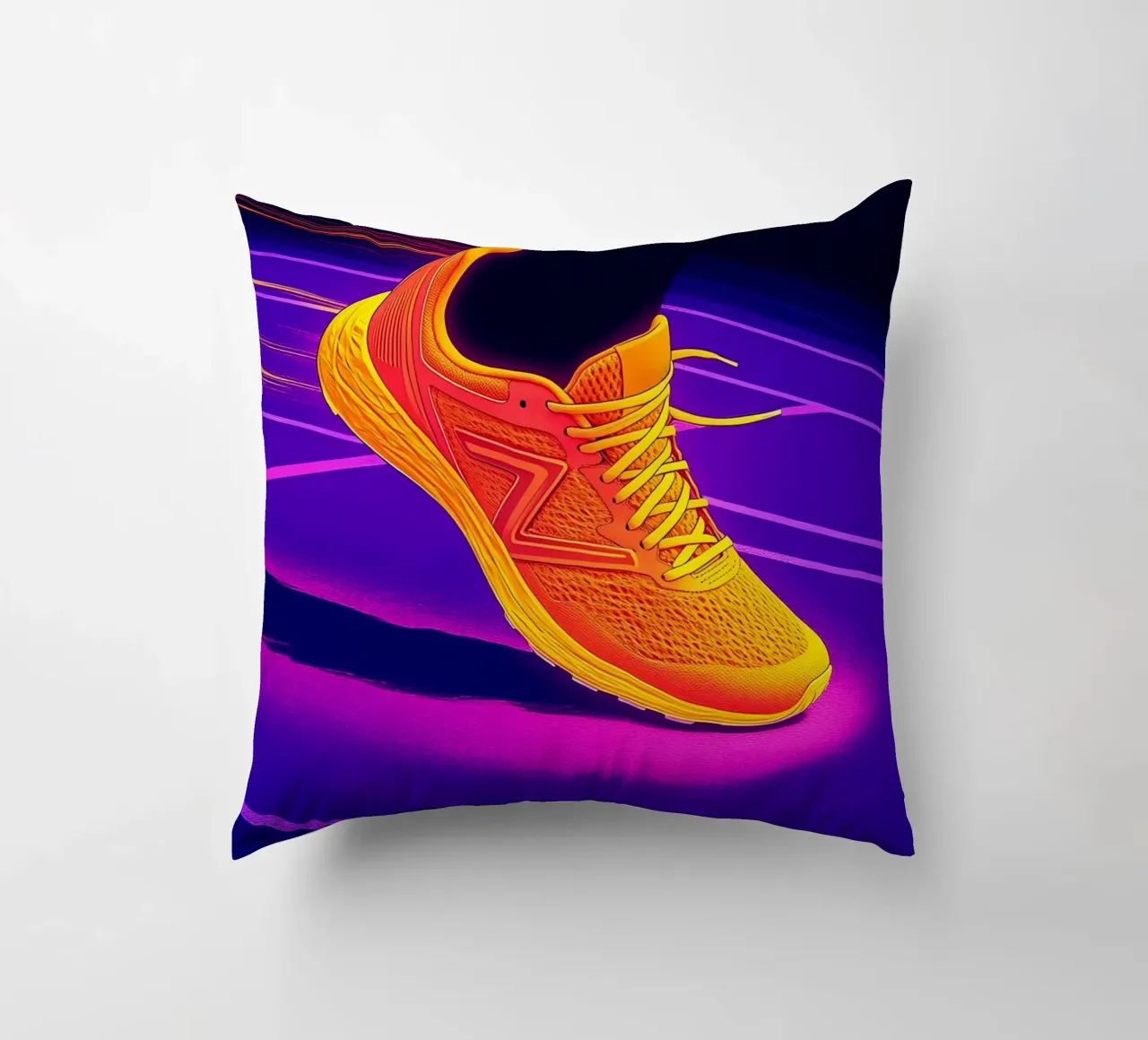 Sneaker Running - Pop Art cuscino da ColorCrash Gallery
