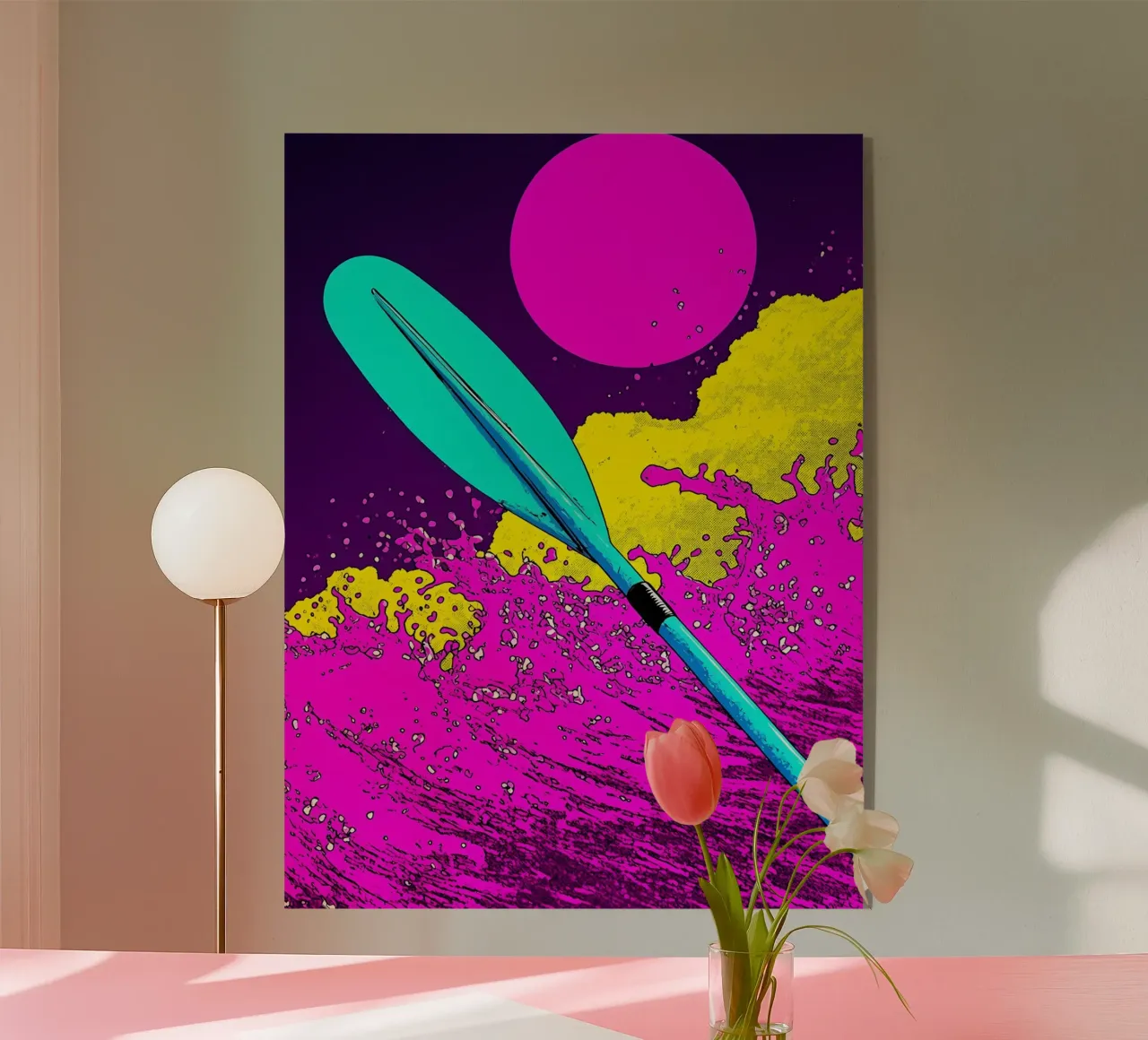 Paddling In Wave - Pop Art acrylic glass by ColorCrash Gallery