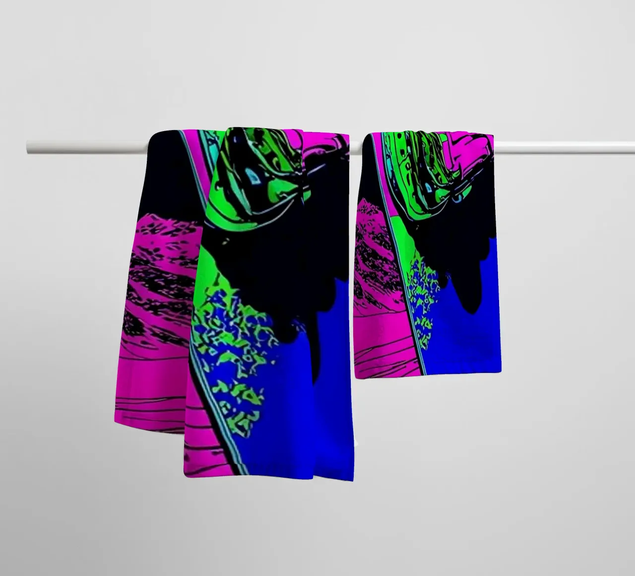 Snowboard - Pop-Art Handtuch von ColorCrash Gallery