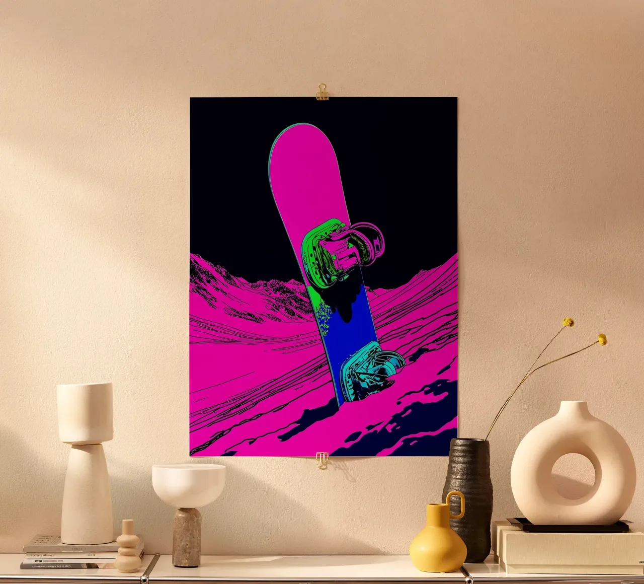 Snowboard - Pop Art carta hahnemühle da ColorCrash Gallery