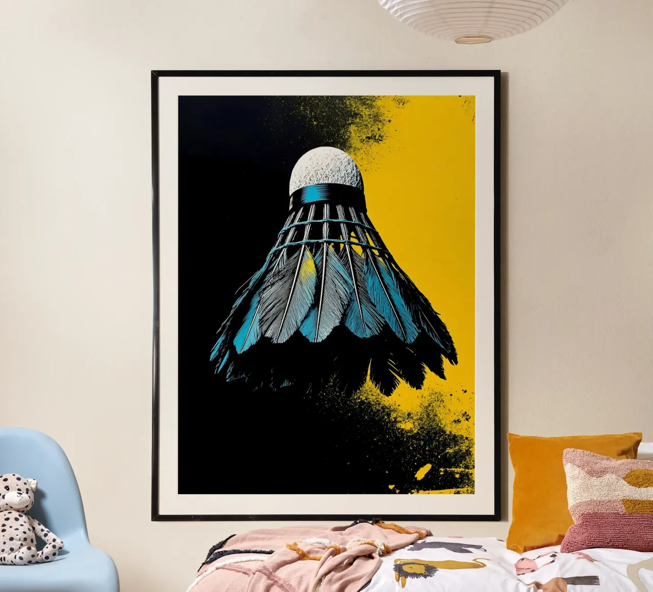 Volano - Pop Art poster con telaio in alluminio da ColorCrash Gallery