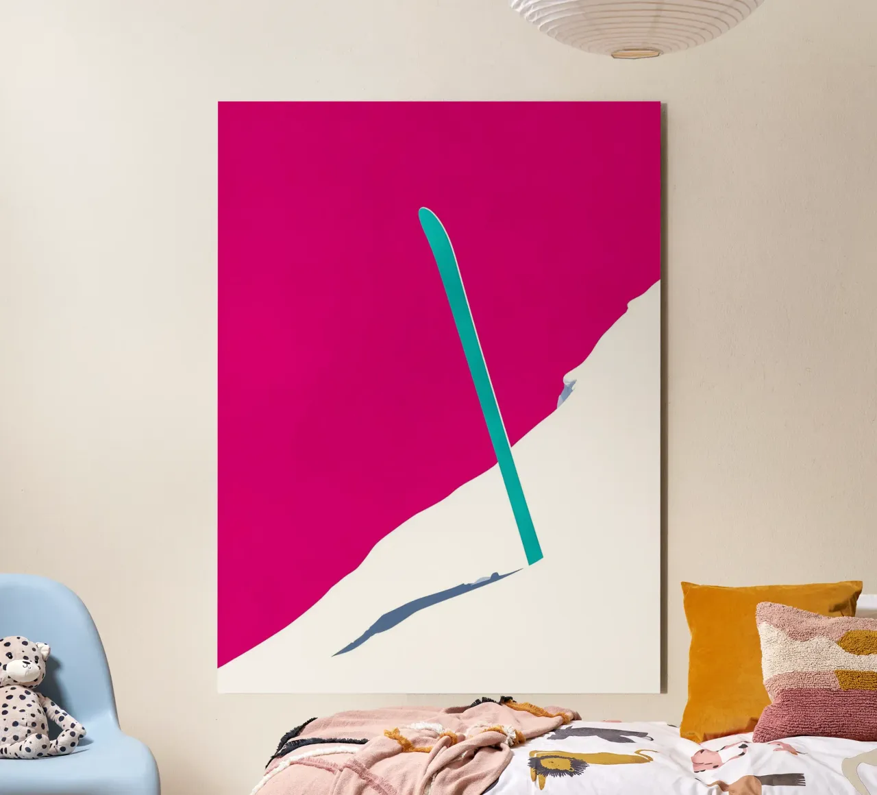 Sci sulla neve - Pop Art alluminio dibond da ColorCrash Gallery