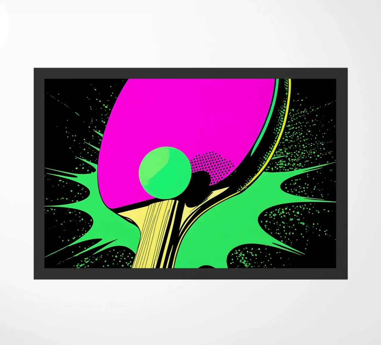 Paletta e pallina da ping pong - Pop Art zerbino da ColorCrash Gallery
