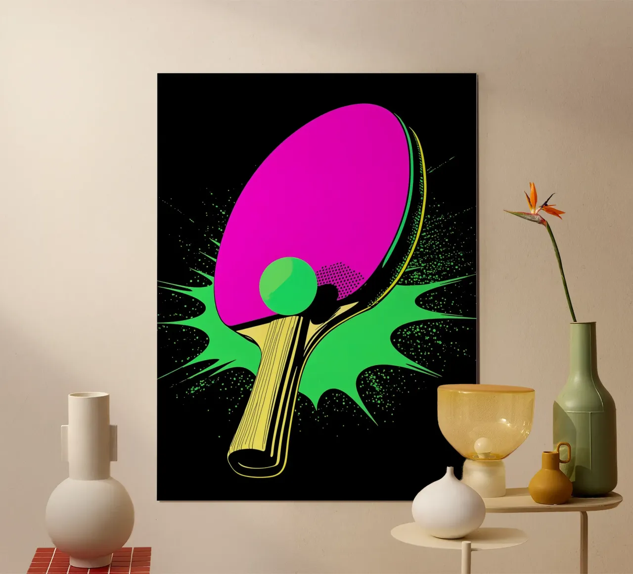Paletta e pallina da ping pong - Pop Art carta hahnemühle da ColorCrash Gallery