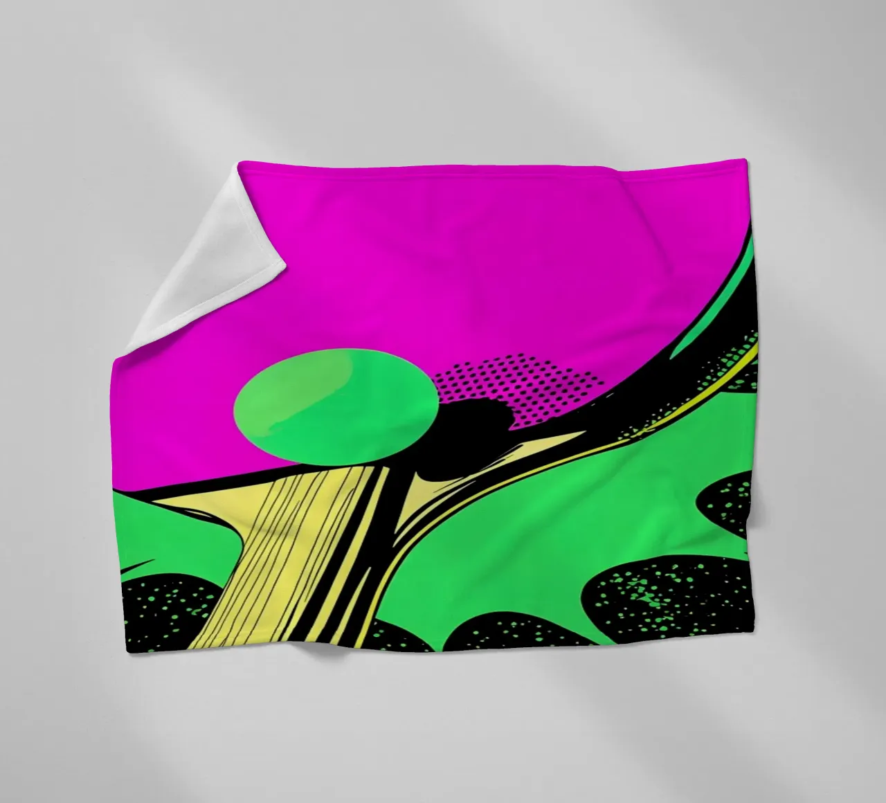 Paletta e pallina da ping pong - Pop Art coperta in pile da ColorCrash Gallery