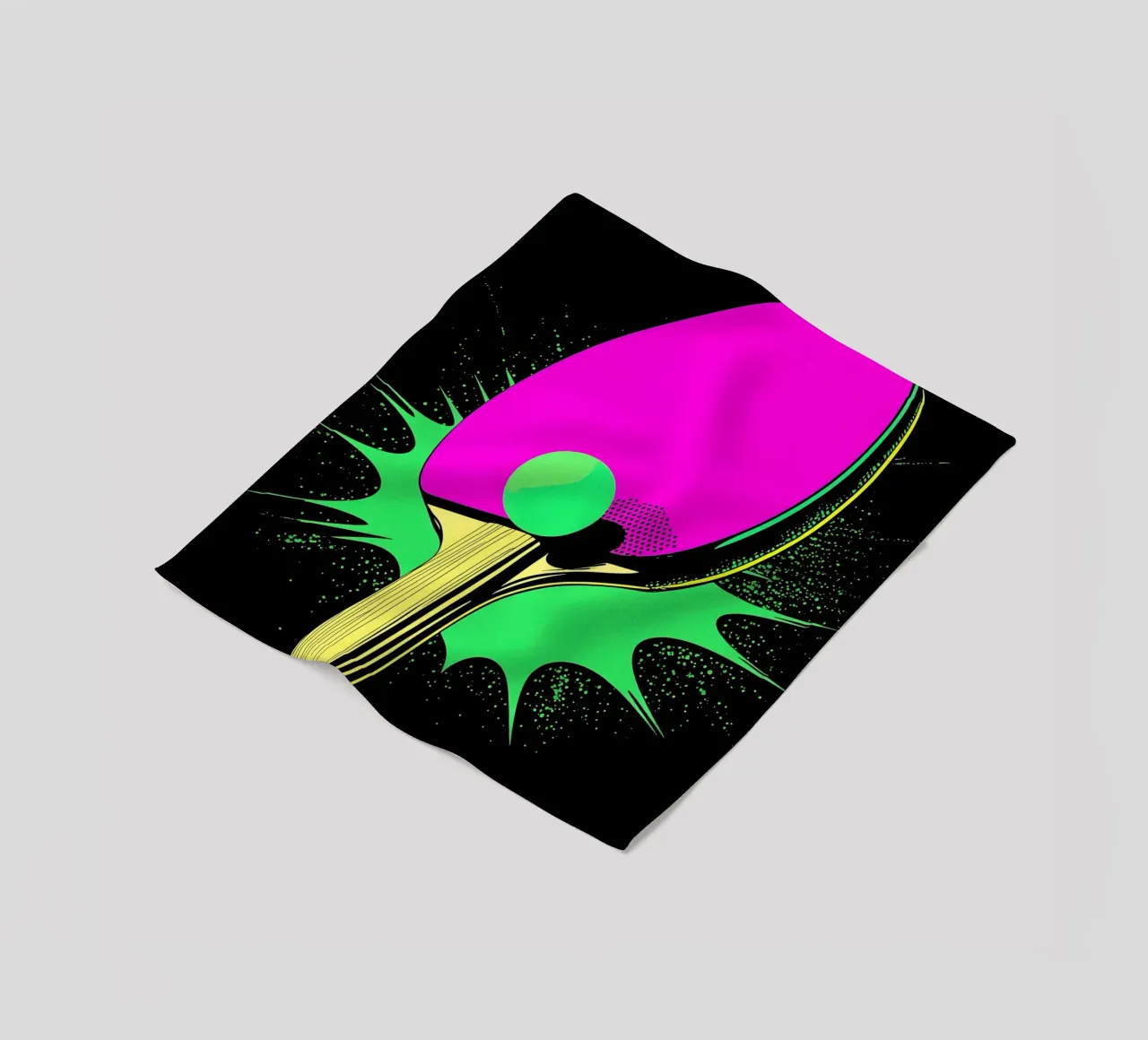 Paletta e pallina da ping pong - Pop Art coperta in pile da ColorCrash Gallery