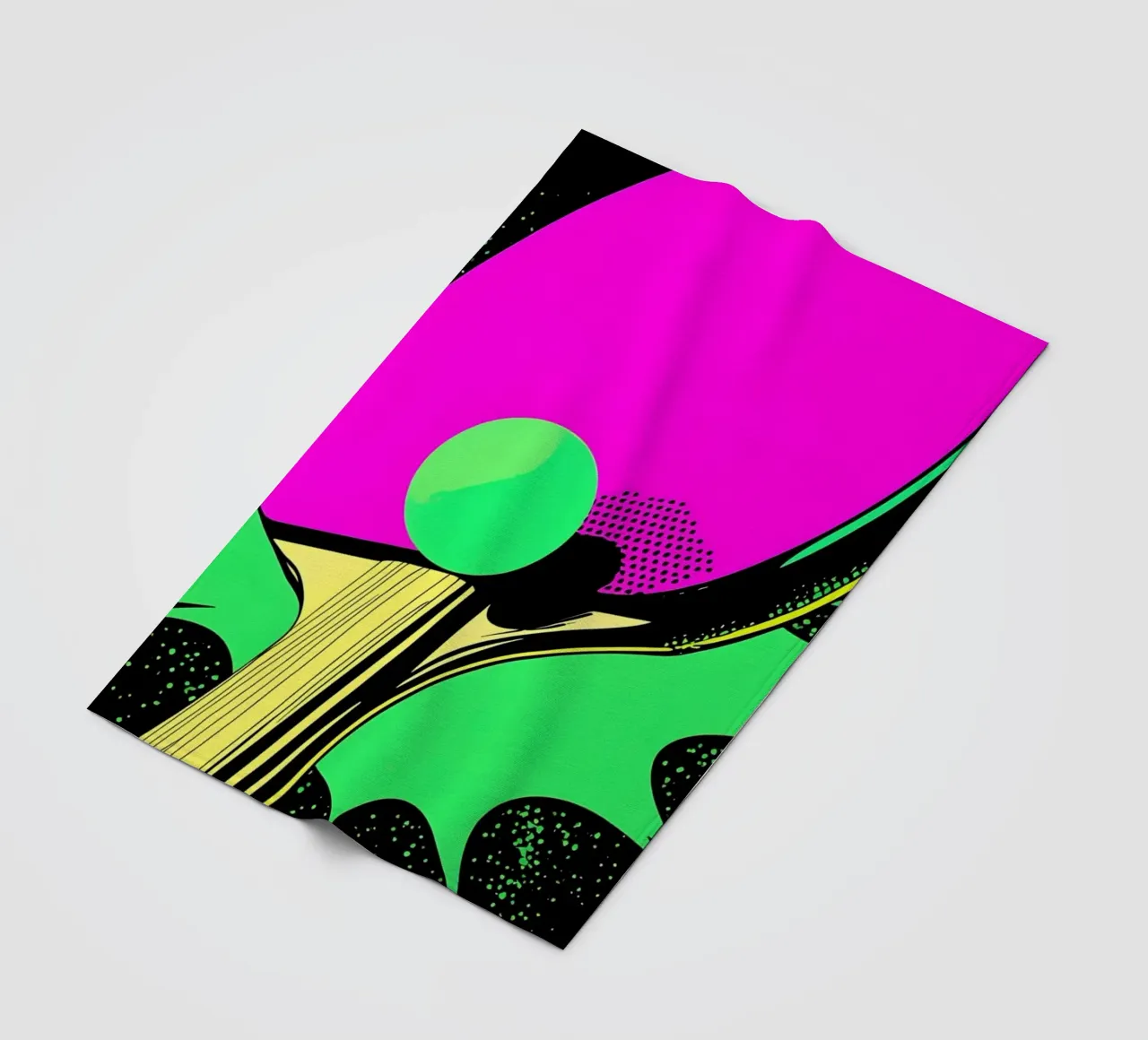 Paletta e pallina da ping pong - Pop Art coperta in pile da ColorCrash Gallery