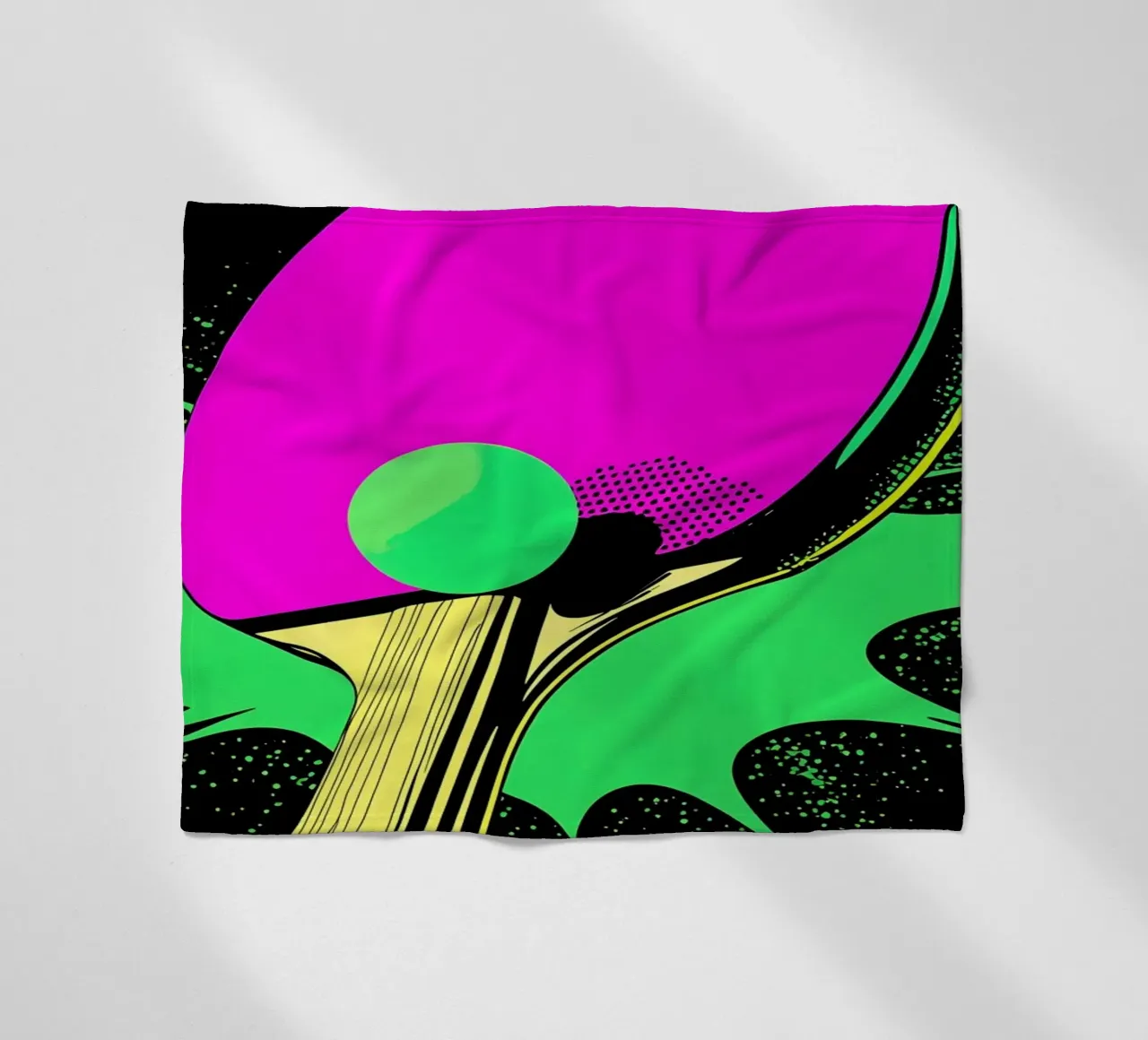 Paletta e pallina da ping pong - Pop Art coperta in pile da ColorCrash Gallery