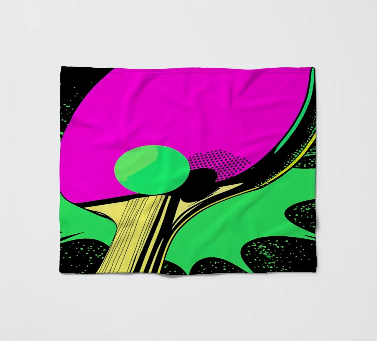 Paletta e pallina da ping pong - Pop Art coperta in pile da ColorCrash Gallery