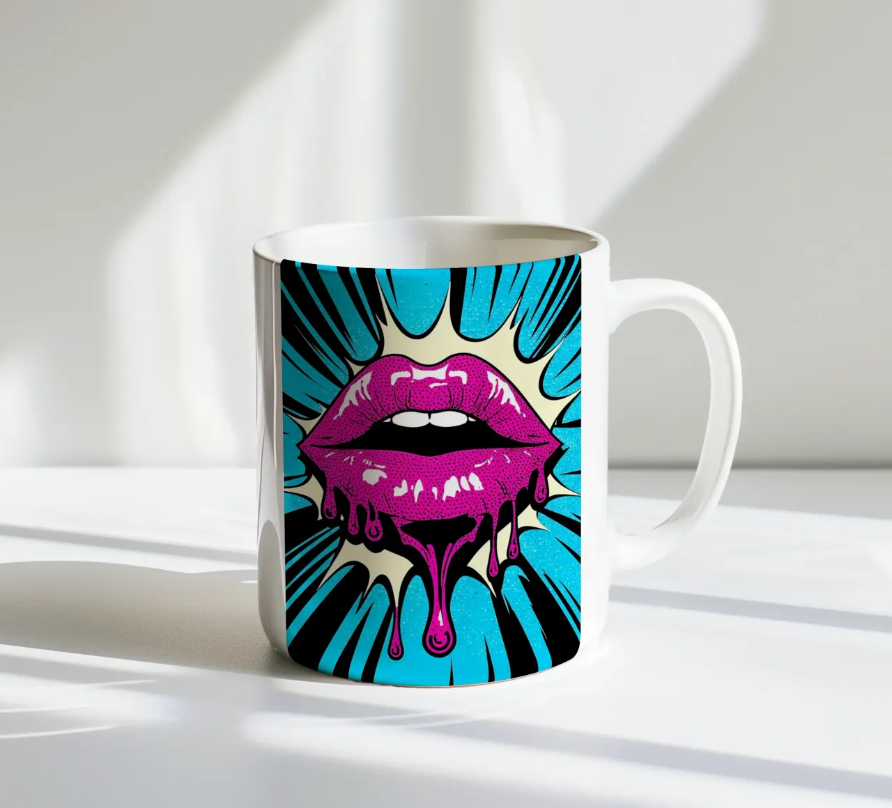 Labbra che gocciolano - Pop Art tazza in ceramica da ColorCrash Gallery