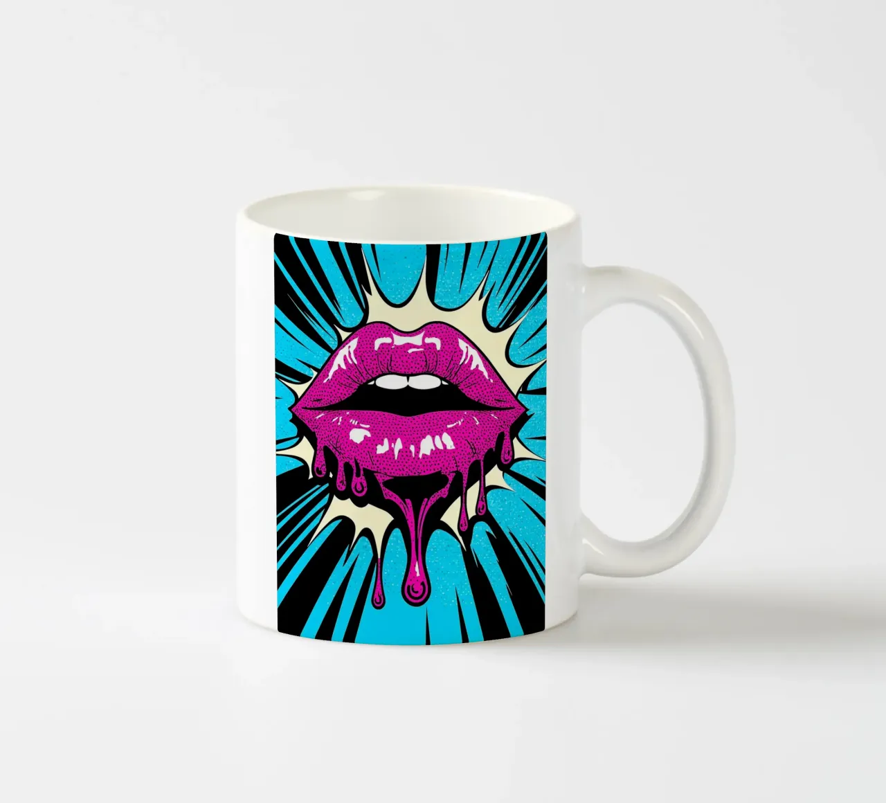 Labbra che gocciolano - Pop Art tazza in ceramica da ColorCrash Gallery