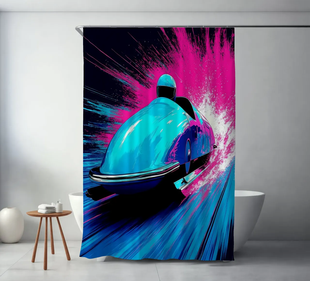 Auto da corsa - Pop Art tenda da doccia da ColorCrash Gallery