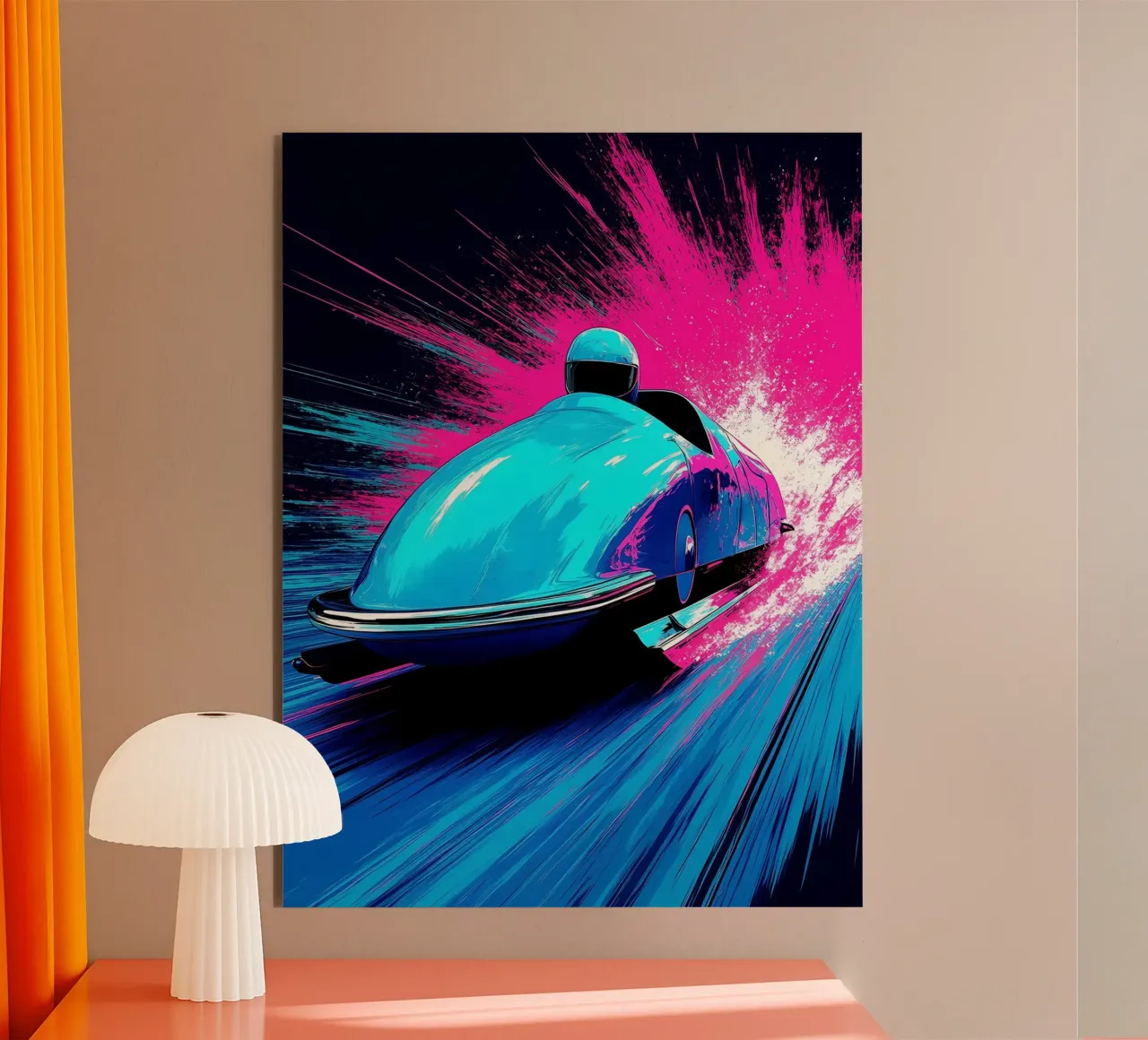 Auto da corsa - Pop Art alluminio dibond da ColorCrash Gallery