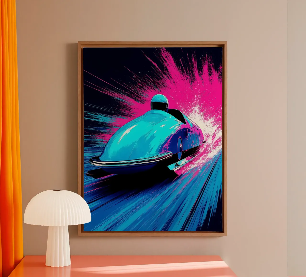 Auto da corsa - Pop Art tela con Cornice a cassetta da ColorCrash Gallery