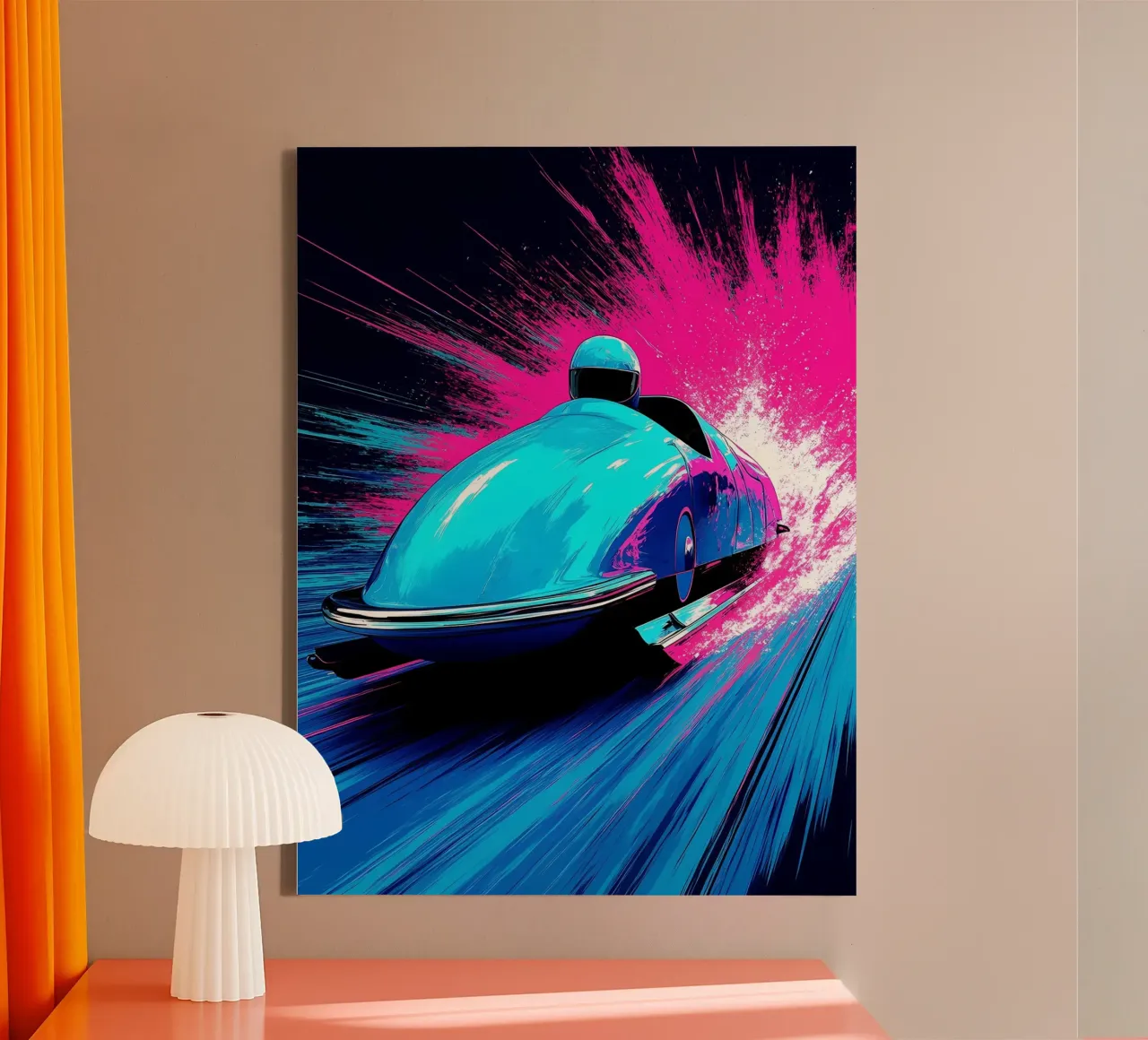Auto da corsa - Pop Art tela con Cornice a cassetta da ColorCrash Gallery