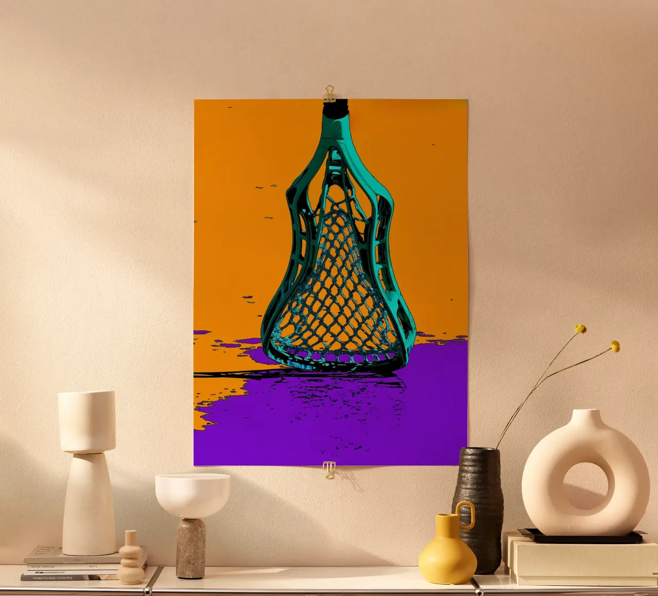 Bastone da lacrosse - Pop Art poster da ColorCrash Gallery