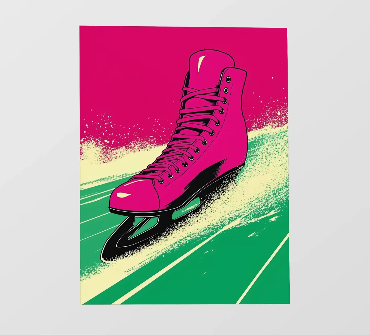 Schlittschuhlaufen in Bewegung - Pop Art PVC Plane von ColorCrash Gallery