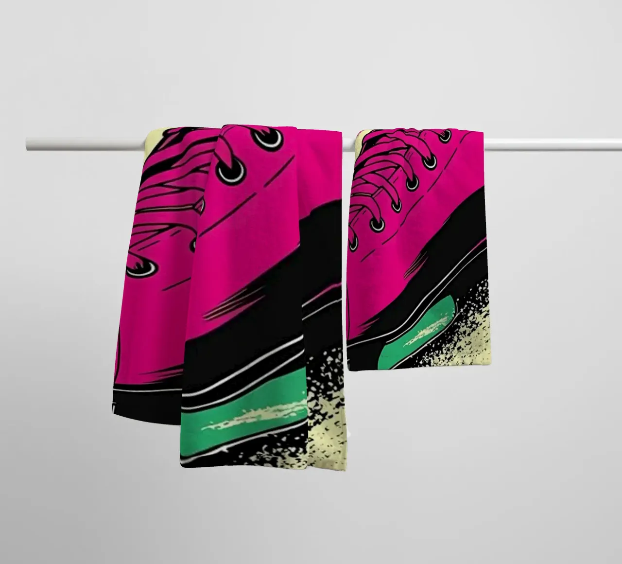 Patin à glace en mouvement - Pop Art serviette de bain de ColorCrash Gallery