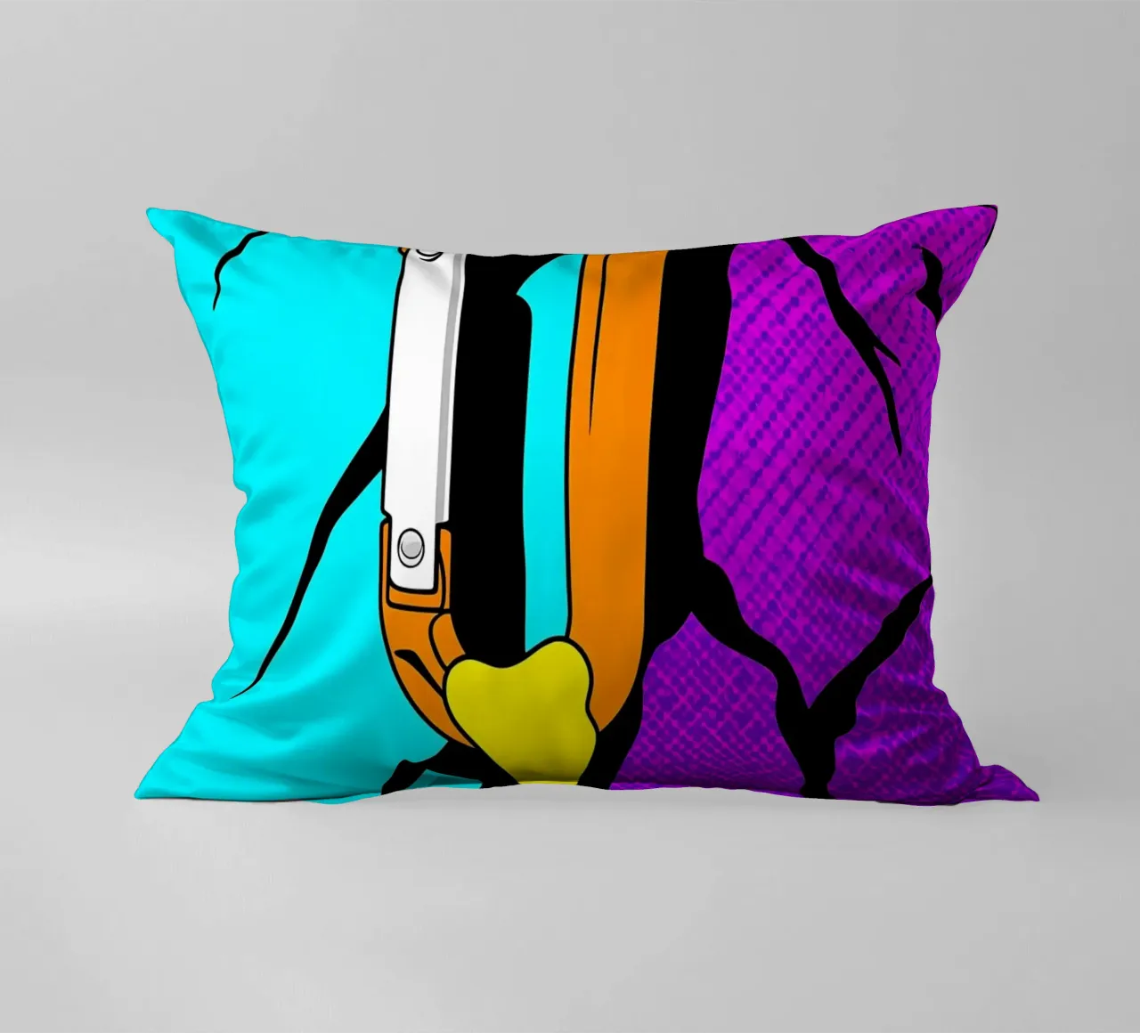 Moschettone che si scioglie - Pop Art cuscino da ColorCrash Gallery