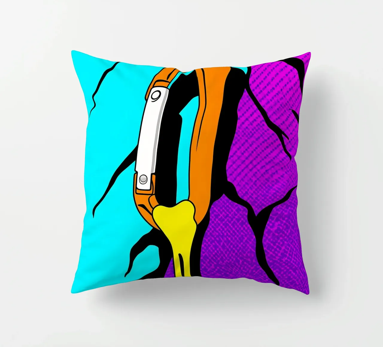 Moschettone che si scioglie - Pop Art cuscino da ColorCrash Gallery