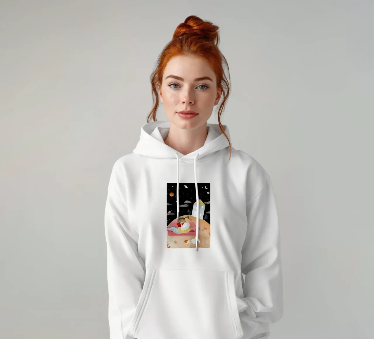Love In Space felpa con cappuccio da Amalia Restrepo