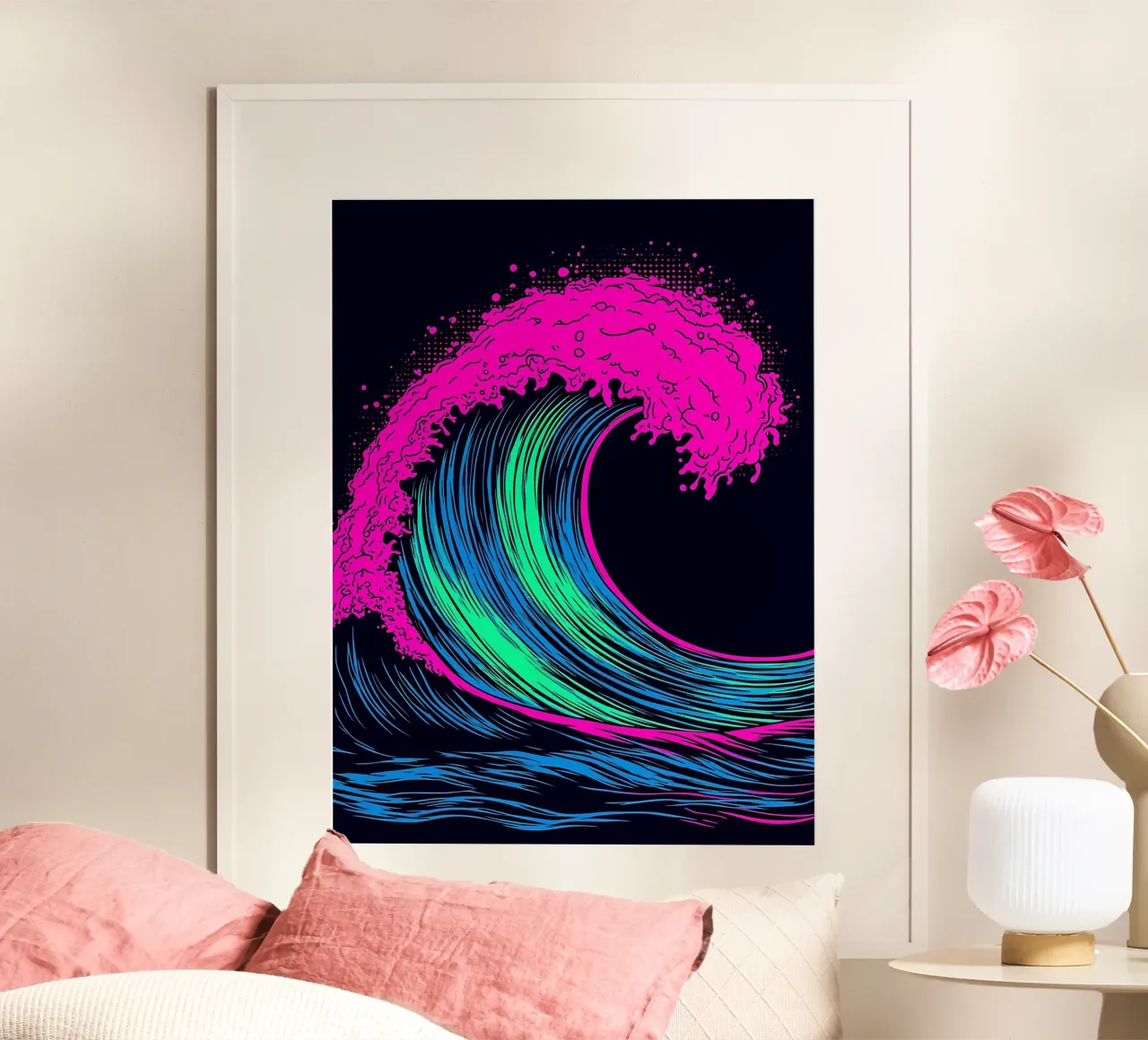Onda dell'oceano - Pop Art poster con telaio in plastica da ColorCrash Gallery