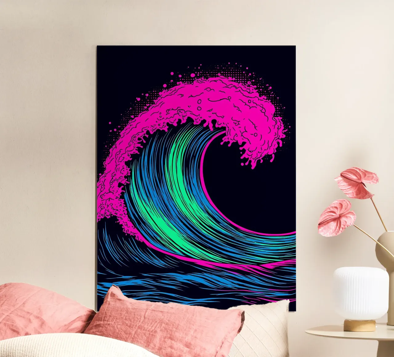 Onda dell'oceano - Pop Art poster con telaio in plastica da ColorCrash Gallery