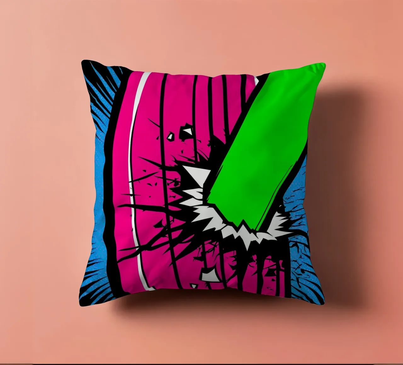 Un pipistrello raggiante - Pop Art cuscino da ColorCrash Gallery