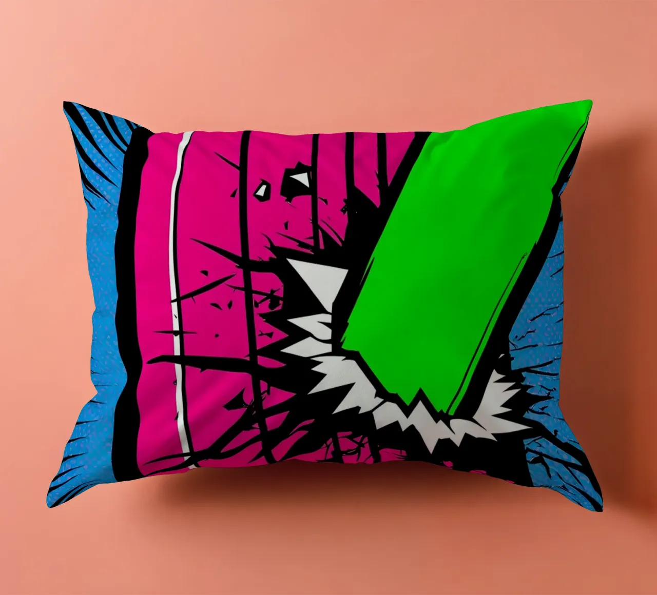 Un pipistrello raggiante - Pop Art cuscino da ColorCrash Gallery