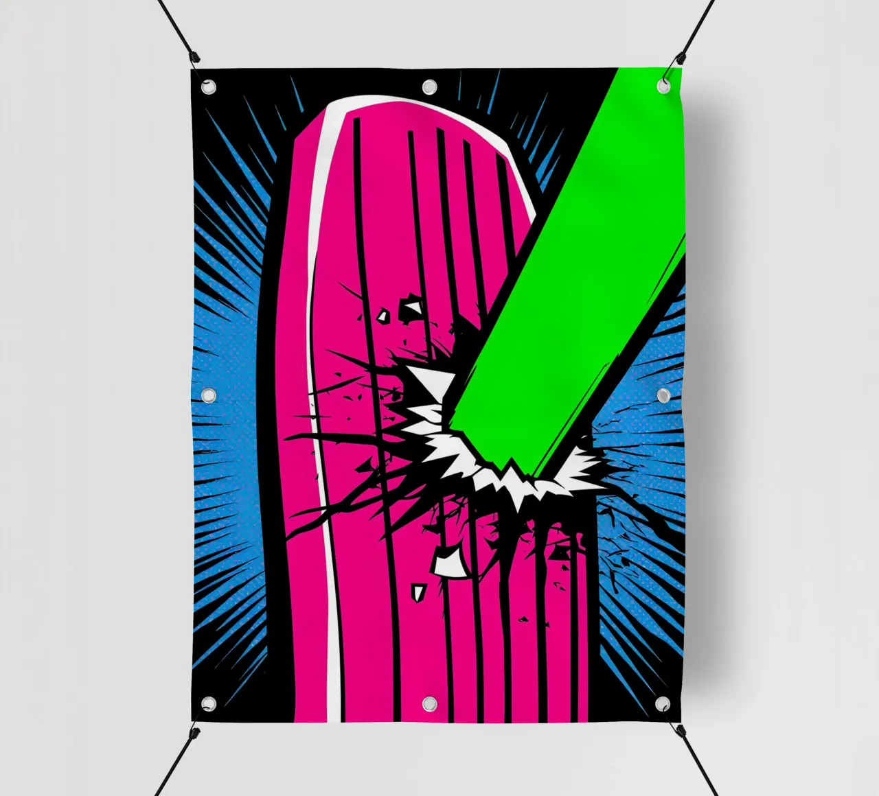 Un pipistrello raggiante - Pop Art telo in pvc da ColorCrash Gallery