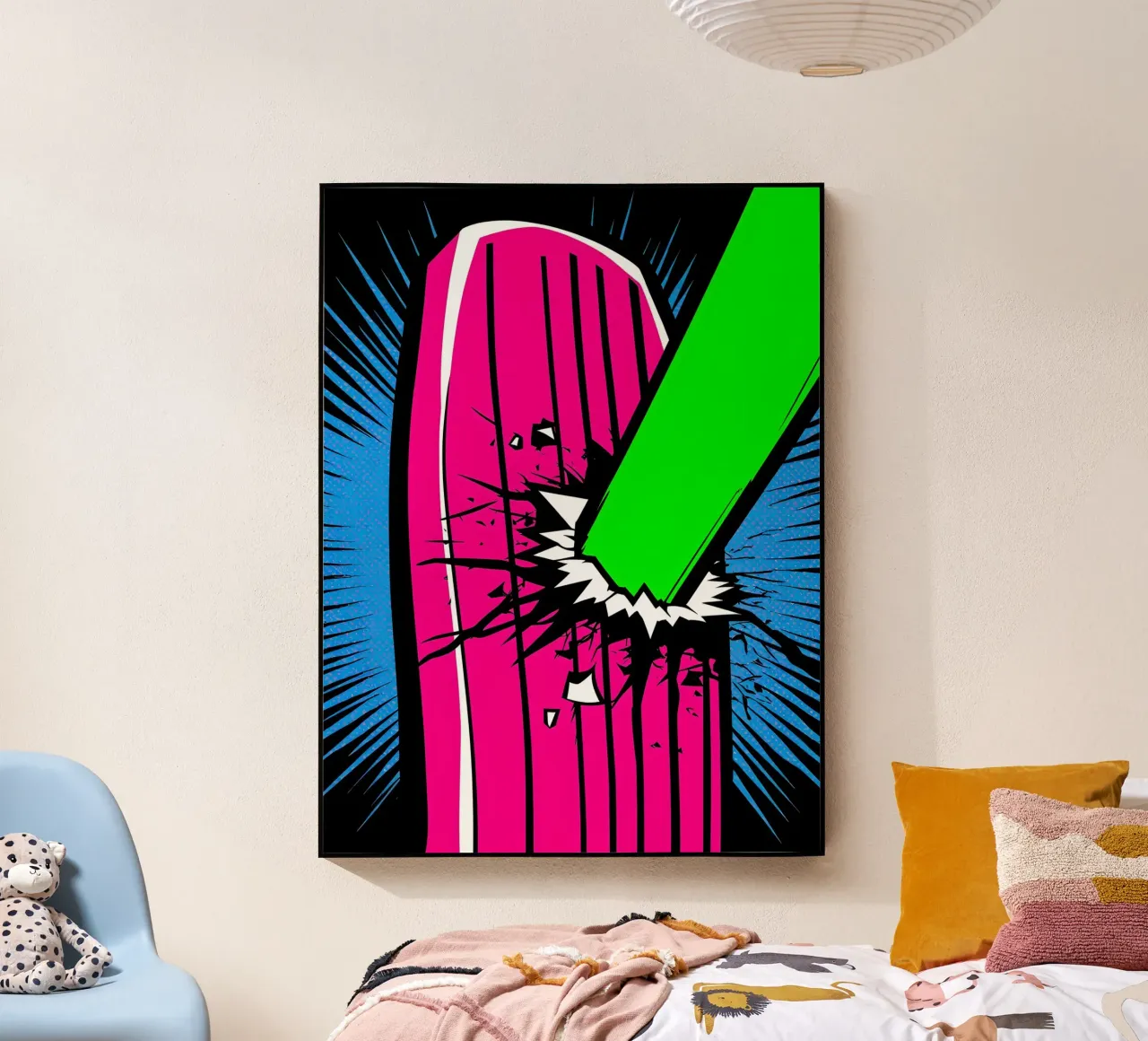 Un pipistrello raggiante - Pop Art plexiglass da ColorCrash Gallery