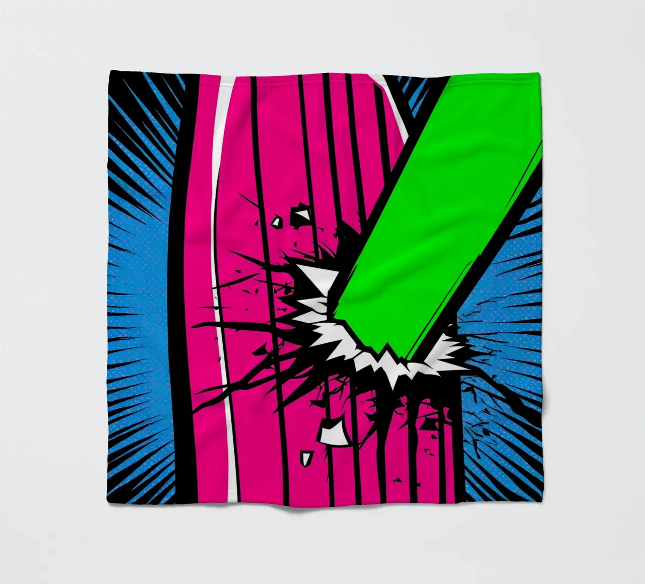 Un pipistrello raggiante - Pop Art coperta in pile da ColorCrash Gallery