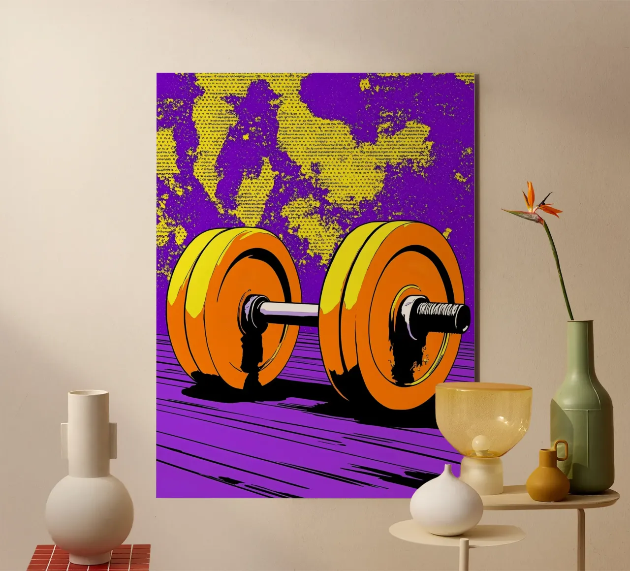 Sollevamento pesi - Pop Art alluminio dibond da ColorCrash Gallery