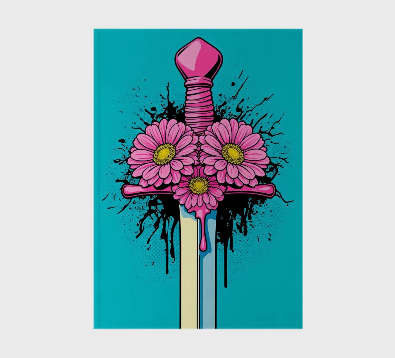 Floral Sword - Pop Art notebook by ColorCrash Gallery