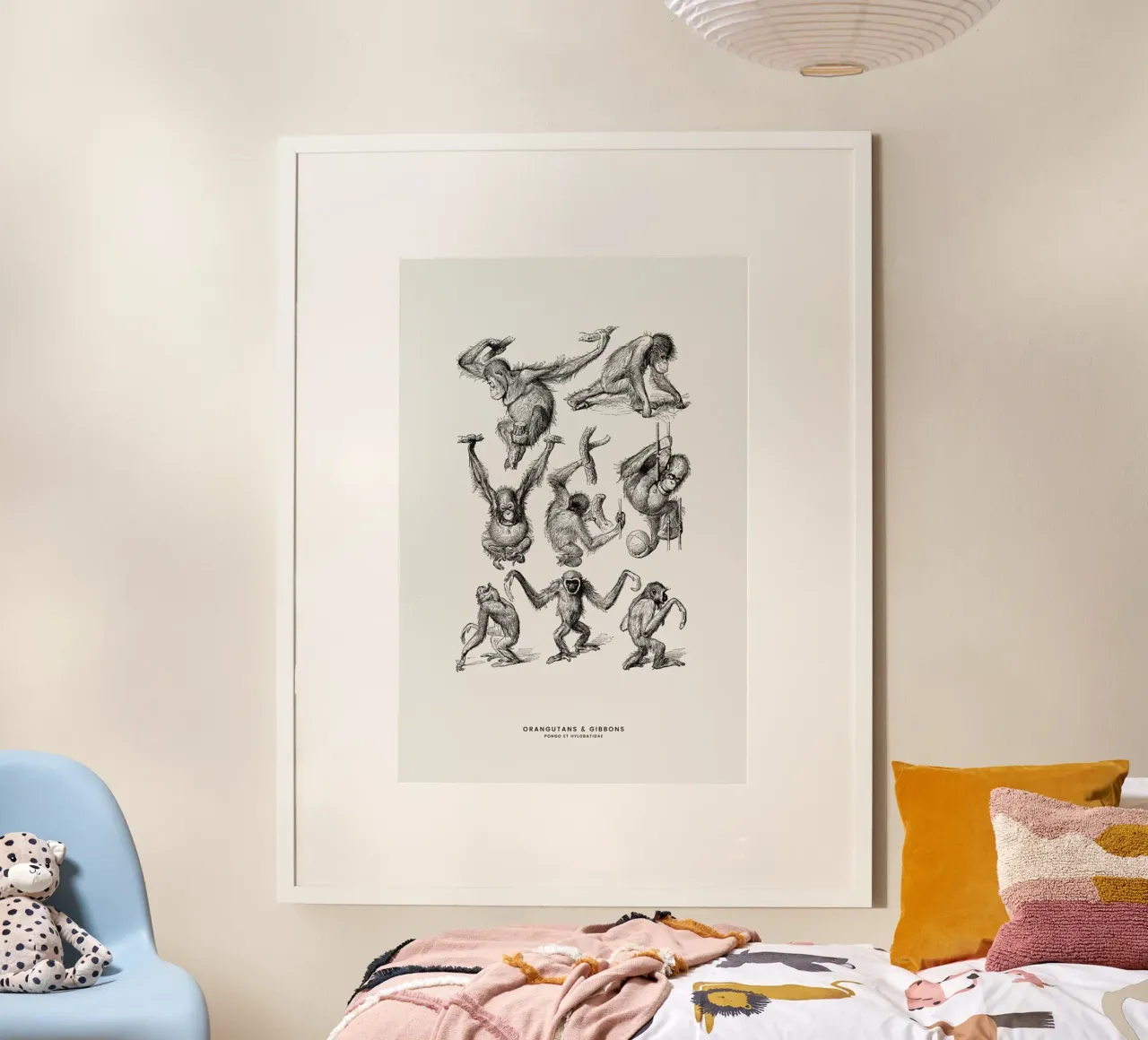 Orangutans and Gibbons poster by Flora & Fauna