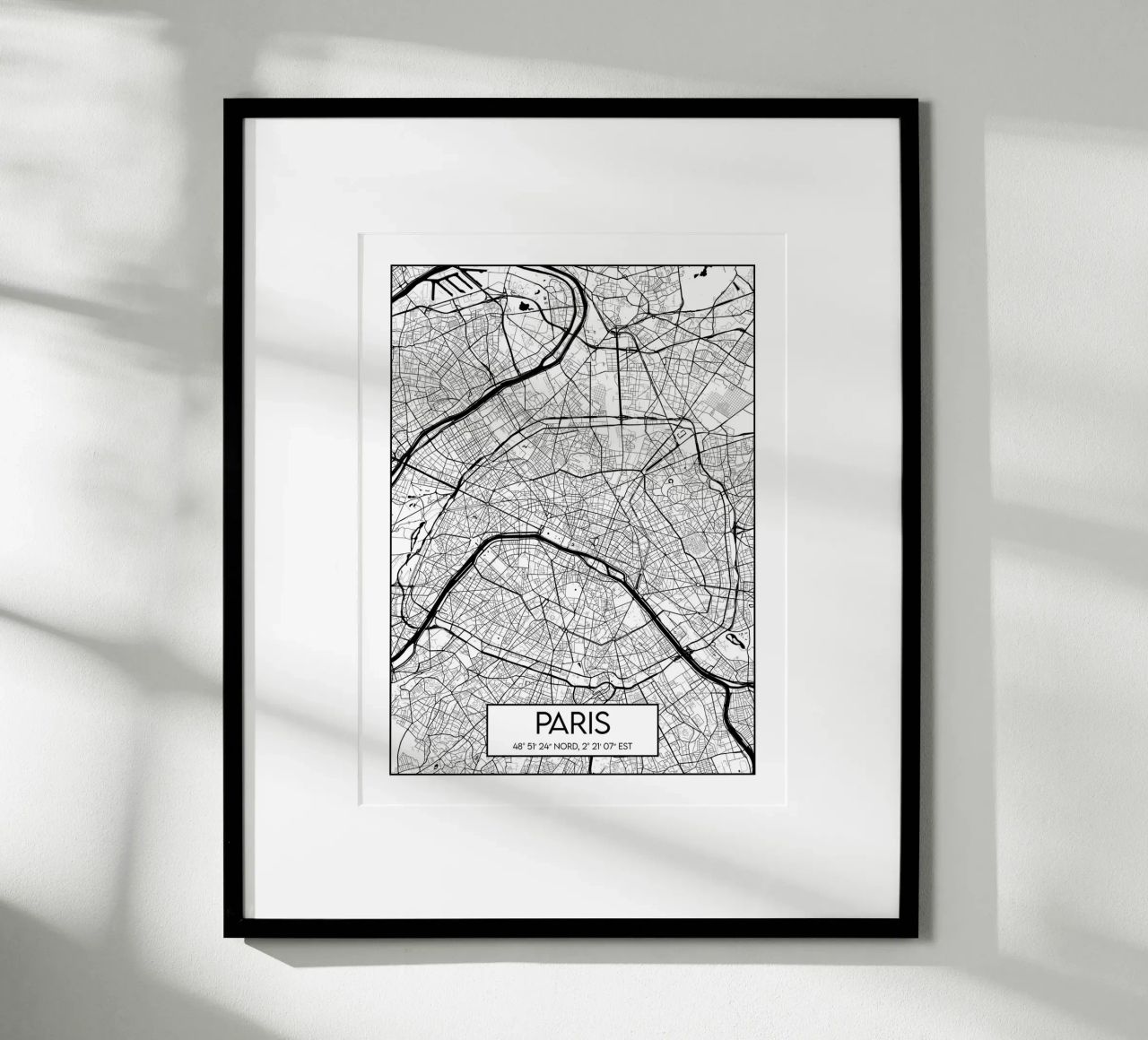 Plan minimaliste Paris poster de Frame the World