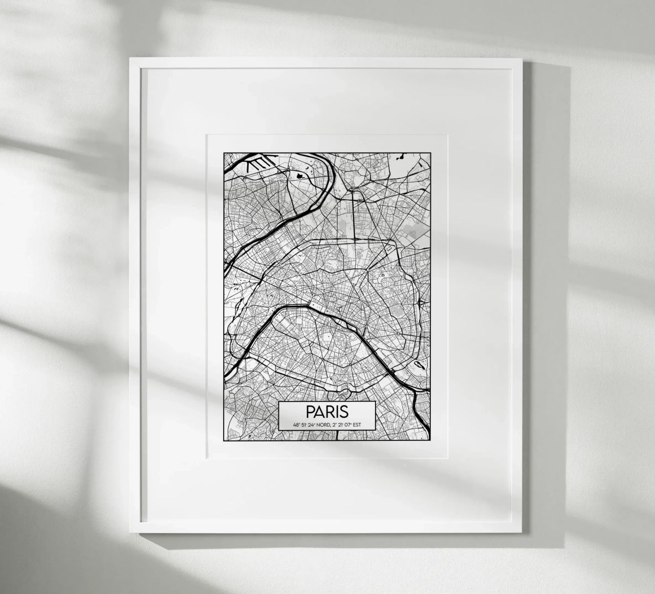 Plan minimaliste Paris poster de Frame the World