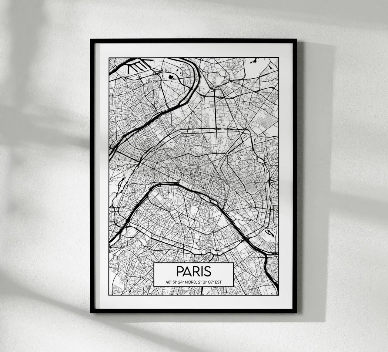 Plan minimaliste Paris poster de Frame the World