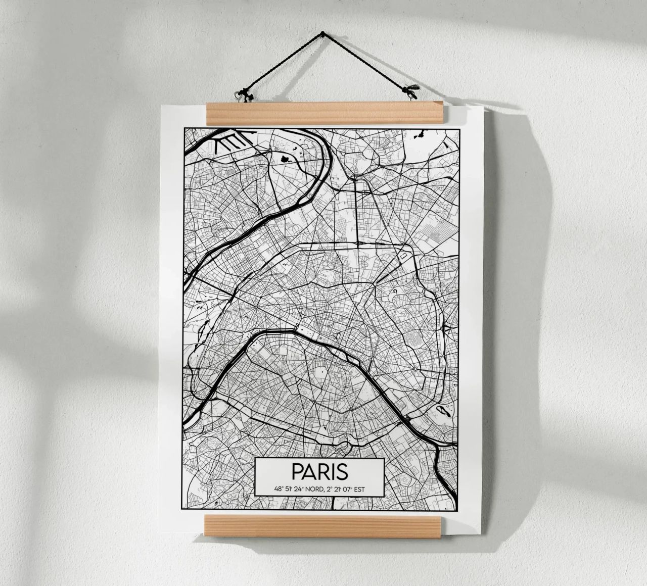 Plan minimaliste Paris poster de Frame the World