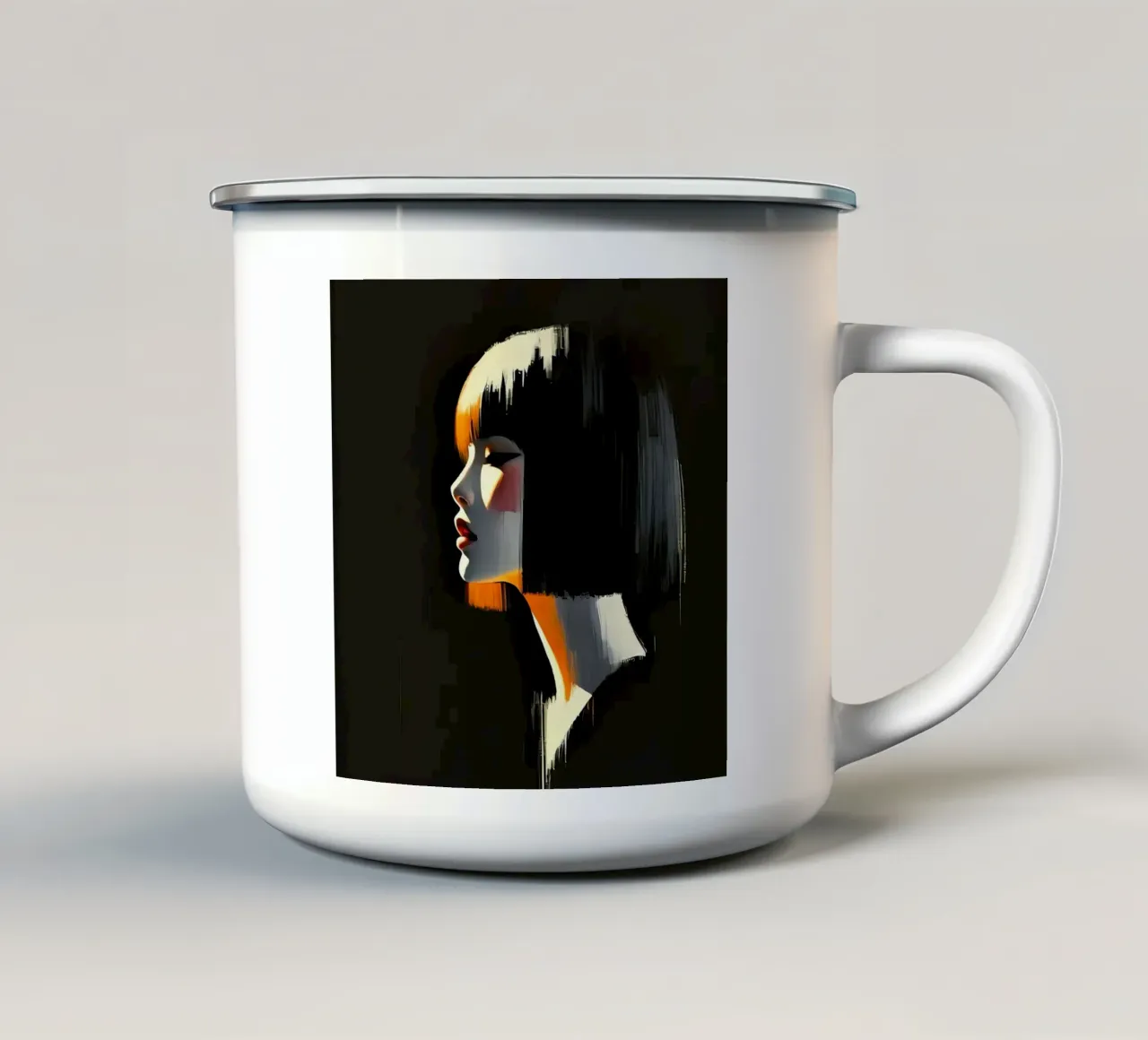 Minimalist Art Poster 431 Emaille Tasse von ahmiaLodri