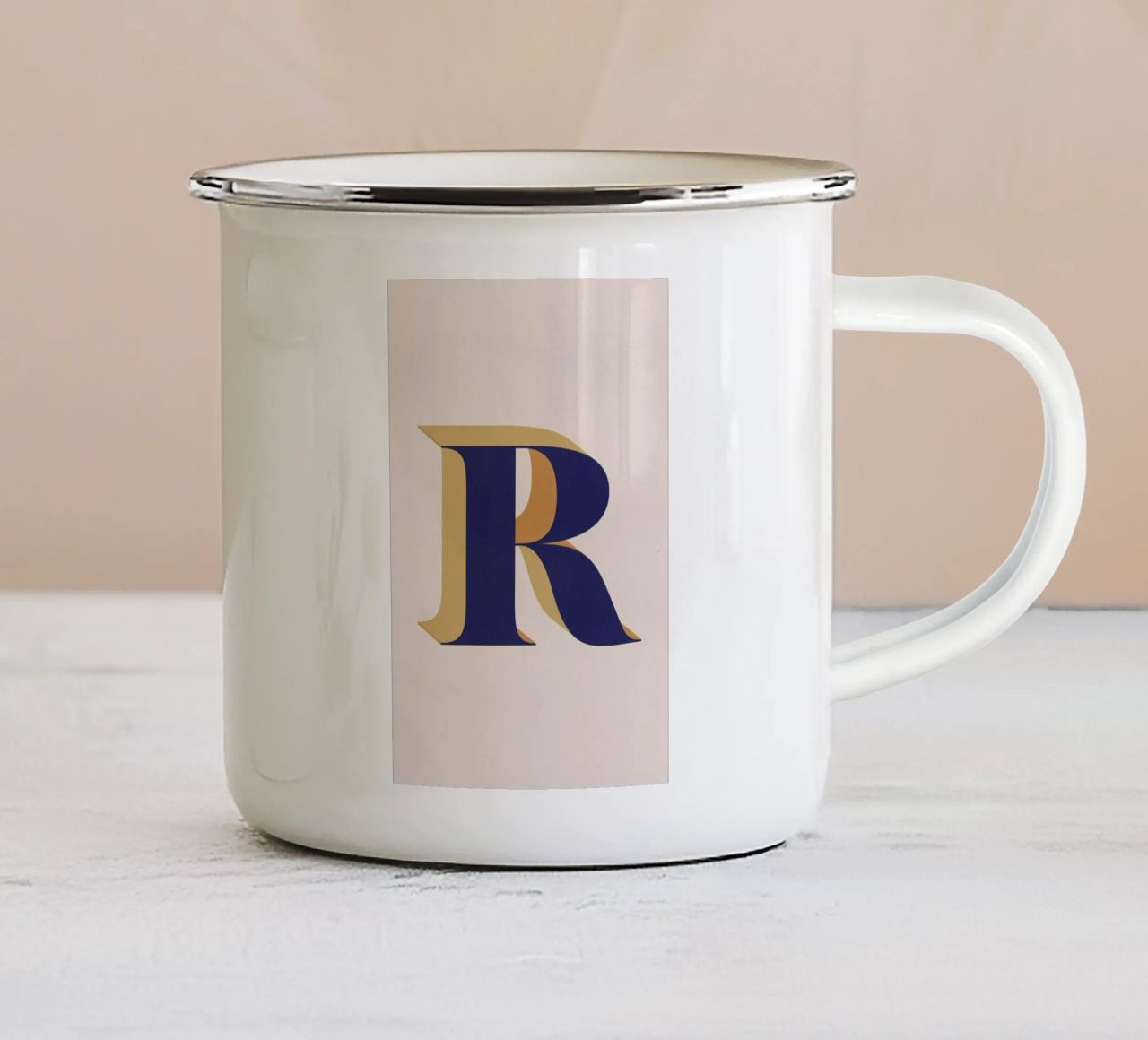 Blue R tazza in smalto da daylight design studio