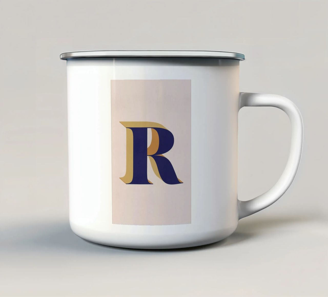 Blue R tazza in smalto da daylight design studio