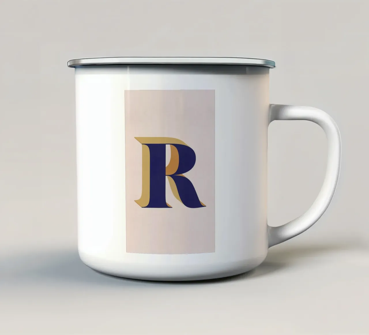 Blue R taza de esmalte de daylight design studio