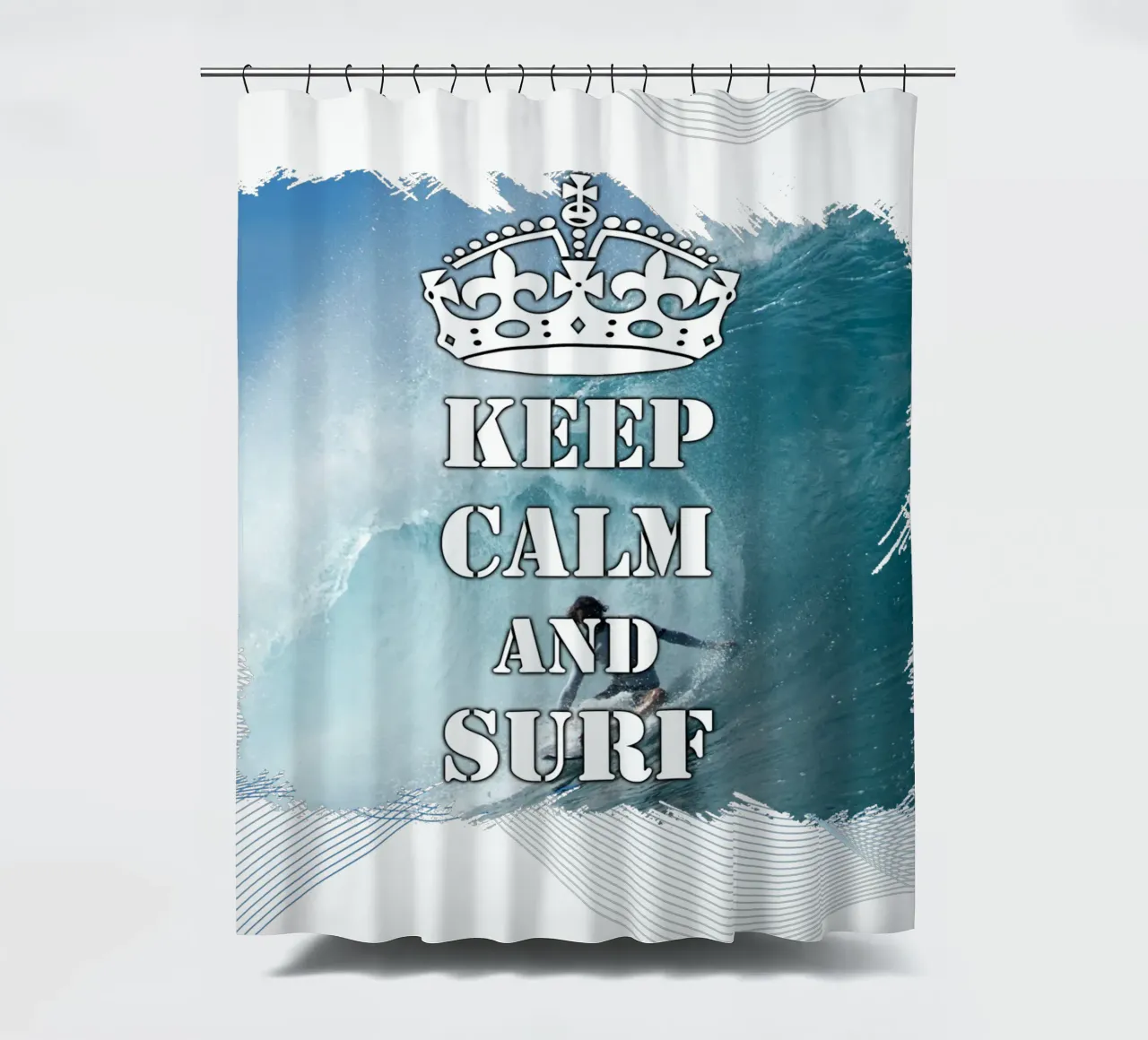 Restez calme et surfez 78b rideau de douche de surfer28