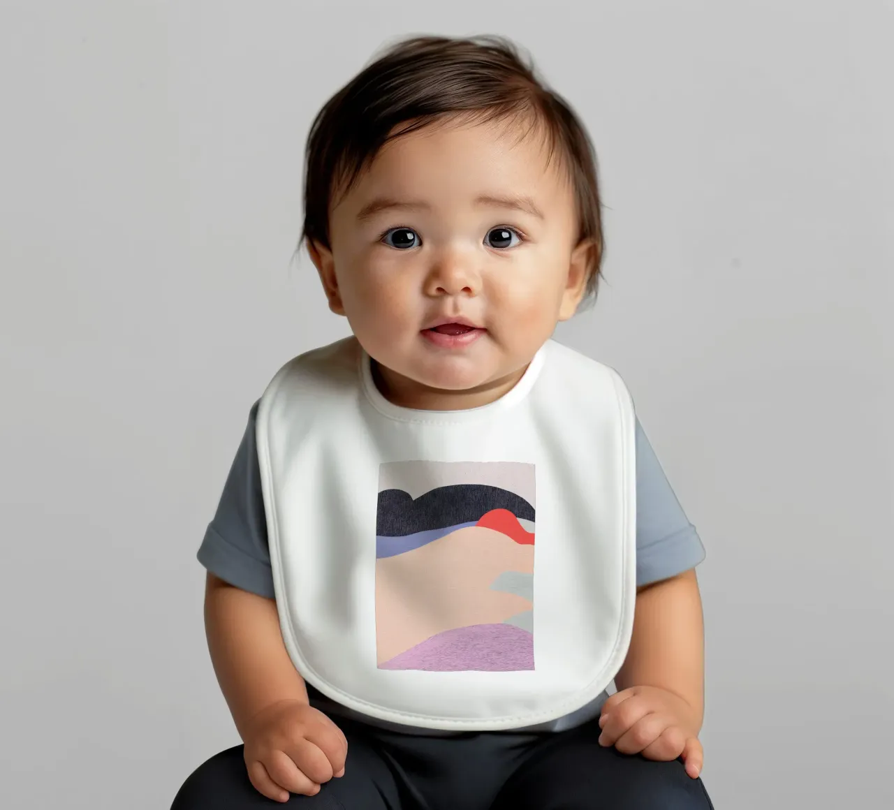 Creative Bold Abstract Geometry Landscape for Stylish House baby bib by Kaji