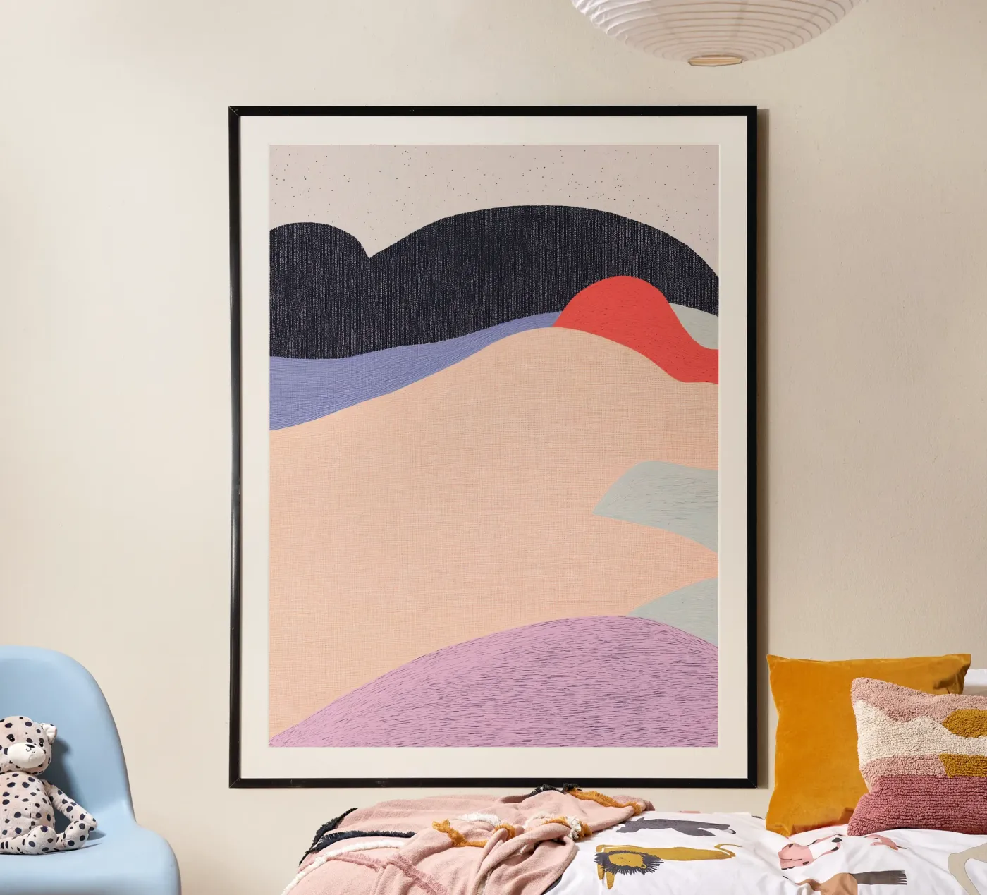 Kreative kühne abstrakte Geometrie-Landschaft für stilvolles Haus Poster von Kaji