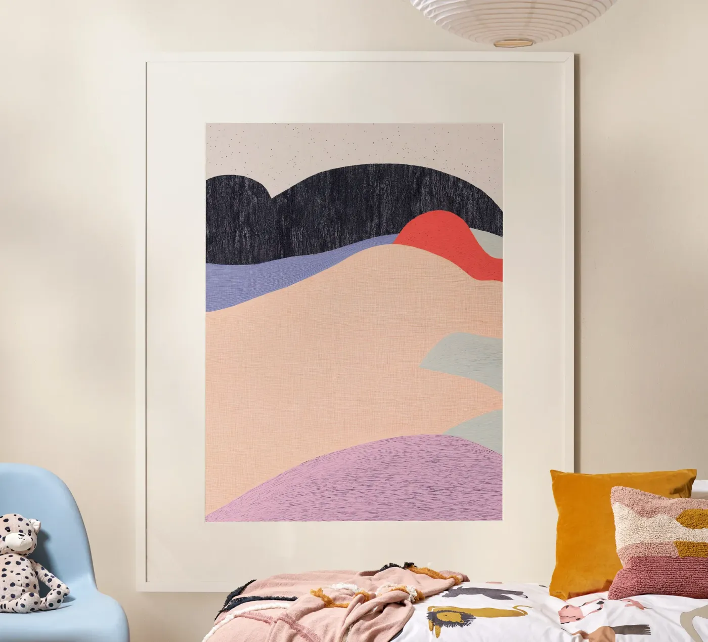 Kreative kühne abstrakte Geometrie-Landschaft für stilvolles Haus Poster von Kaji